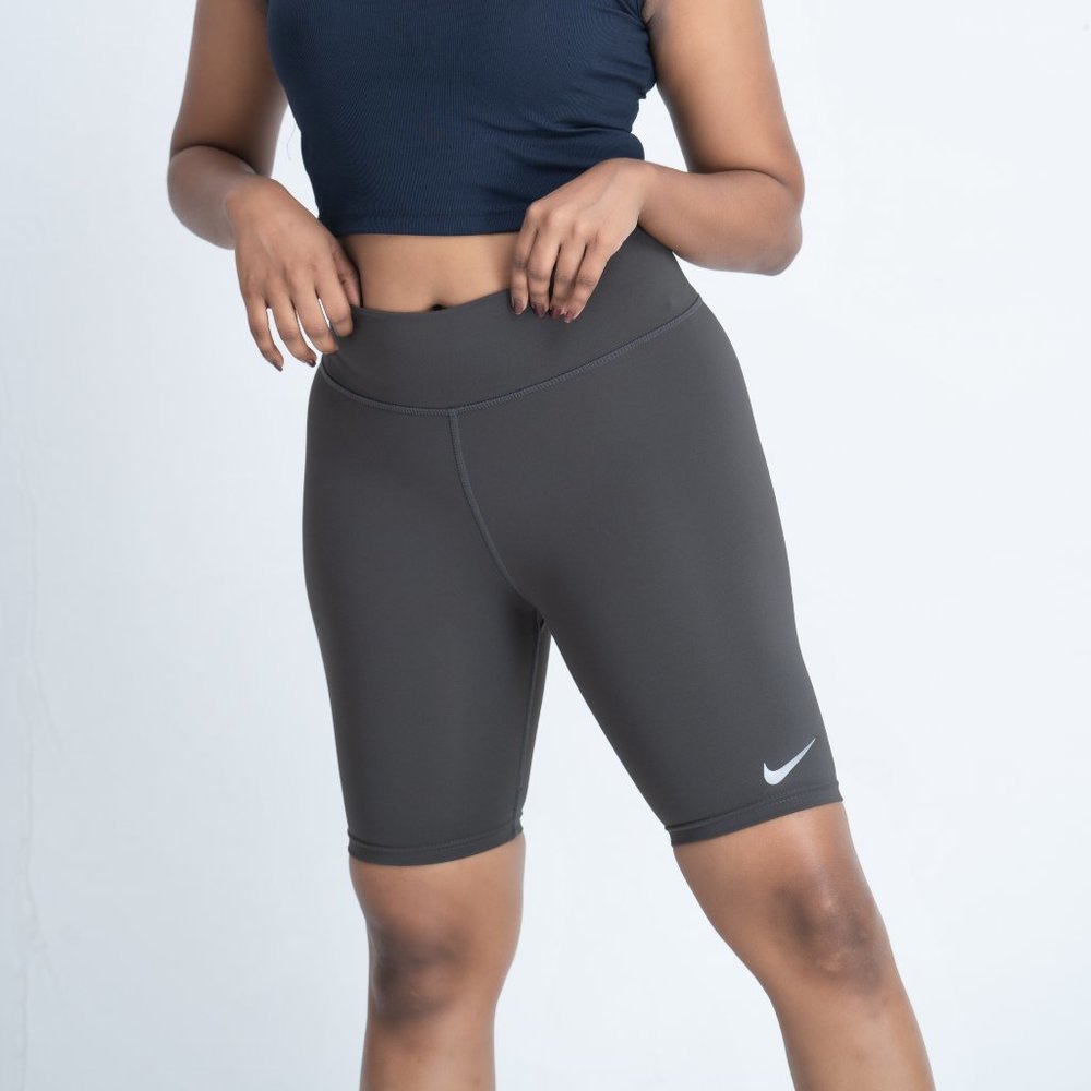 NWT Nike Sportswear Essential Women's High Waist Bike Short Dark Gray UK 4